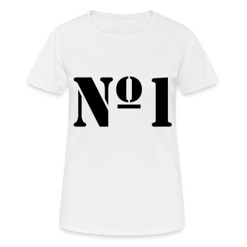 Nummer 1 - Frauen T-Shirt atmungsaktiv - Weiß - Vorne - AI Model Female 172 dark (172cm)