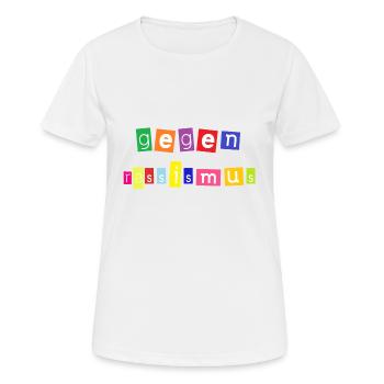 contre le racisme en blanc coloré - T-shirt respirant Femme - blanc - Devant - AI Model Female 172 dark (172cm)