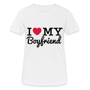 I Love My Boyfriend - T-shirt respirant Femme - blanc - Devant - AI Model Female 172 dark (172cm)