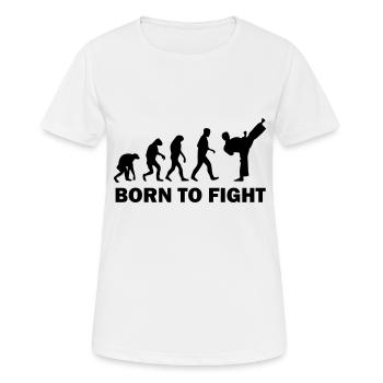 born to fight - Women's Breathable T-Shirt - white - Front - AI Model Female 172 dark (172cm)