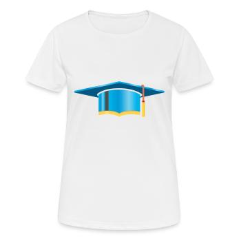 Chapeau de docteur diplôme chapeau de mortier - T-shirt respirant Femme - blanc - Devant - AI Model Female 172 dark (172cm)