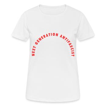 ANTIFASCIST NACHWUCHS - Frauen T-Shirt atmungsaktiv - Weiß - Vorne - AI Model Female 172 dark (172cm)