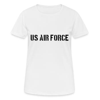 US Air Force - Aircraft Pilot Avion - Armée de l’air - T-shirt respirant Femme - blanc - Devant - AI Model Female 172 dark (172cm)