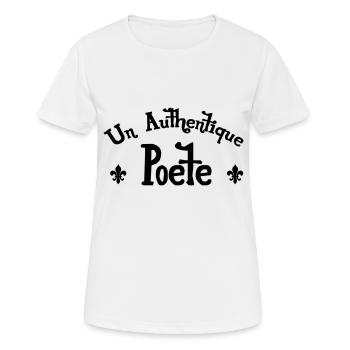 Poésie / Poète / Poètesse / Poème / Littérature - T-shirt respirant Femme - blanc - Devant - AI Model Female 172 dark (172cm)