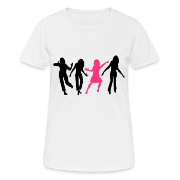 célébrer danser la foule fête gens hommes de femme - T-shirt respirant Femme - blanc - Devant - AI Model Female 172 dark (172cm)