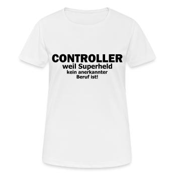 controller - Frauen T-Shirt atmungsaktiv - Weiß - Vorne - AI Model Female 172 dark (172cm)
