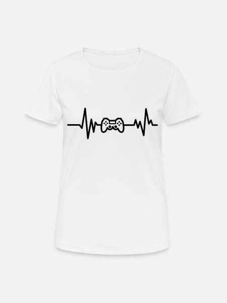 gaming - Frauen T-Shirt atmungsaktiv - Weiß