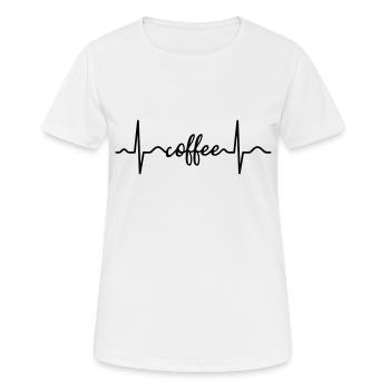 Herzschlag Kaffee Coffee EKG - Frauen T-Shirt atmungsaktiv - Weiß - Vorne - AI Model Female 172 dark (172cm)