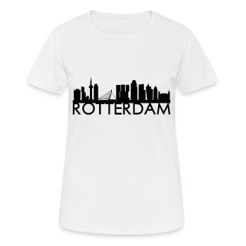 Rotterdam Niederlande Skyline Geschenk Idee - Frauen T-Shirt atmungsaktiv - Weiß - Vorne - AI Model Female 172 dark (172cm)