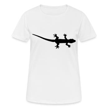 Eidechse Silhouette - Frauen T-Shirt atmungsaktiv - Weiß - Vorne - AI Model Female 172 dark (172cm)
