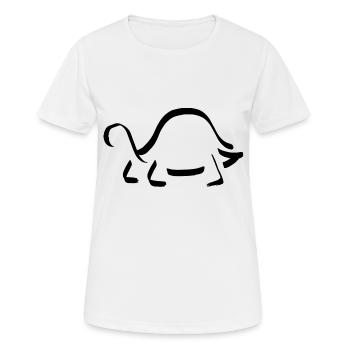 Schildkroete Minimalistisch - Frauen T-Shirt atmungsaktiv - Weiß - Vorne - AI Model Female 172 dark (172cm)