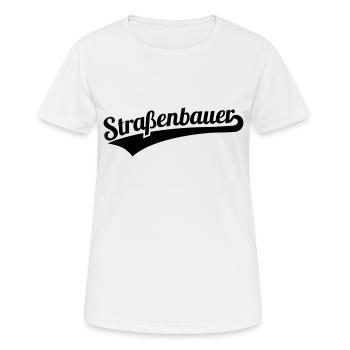 Strassenbauer - Frauen T-Shirt atmungsaktiv - Weiß - Vorne - AI Model Female 172 dark (172cm)