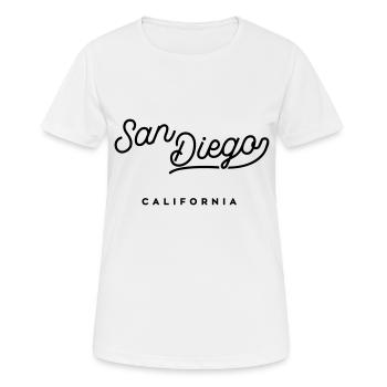 San Diego - California - T-shirt respirant Femme - blanc - Devant - AI Model Female 172 dark (172cm)
