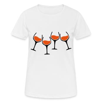 rotwein glaeser anstossen - Frauen T-Shirt atmungsaktiv - Weiß - Vorne - AI Model Female 172 dark (172cm)