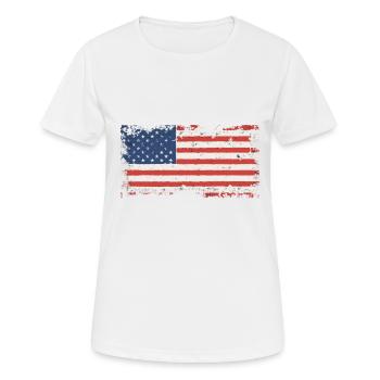 USA flag Amérique - T-shirt respirant Femme - blanc - Devant - AI Model Female 172 dark (172cm)