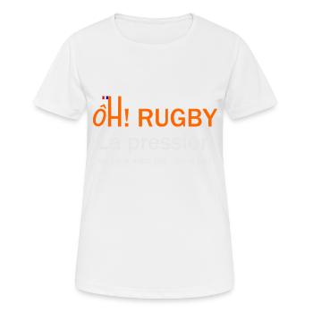 oh rugby pression - T-shirt respirant Femme - blanc - Devant - AI Model Female 172 dark (172cm)