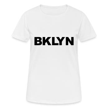 BRKLYN - Brooklyn - New York City - NYC - USA - NY - T-shirt respirant Femme - blanc - Devant - AI Model Female 172 dark (172cm)