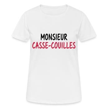 Monsieur casse couilles - T-shirt respirant Femme - blanc - Devant - AI Model Female 172 dark (172cm)