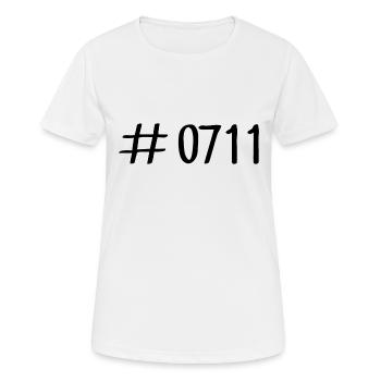 #0711 - Hashtag 0711 - Vorwahl Stuttgart - Neckar - Frauen T-Shirt atmungsaktiv - Weiß - Vorne - AI Model Female 172 dark (172cm)