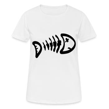 Fish Bone Sketch - SVG image - Women's Breathable T-Shirt - white - Front - AI Model Female 172 dark (172cm)