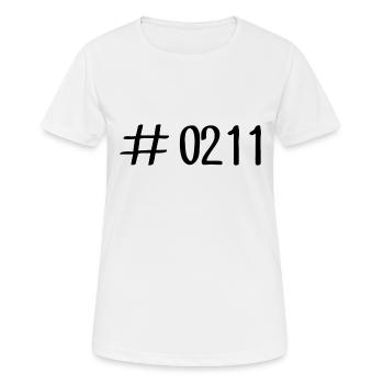 # 0211 Indicatif régional de Düsseldorf - Téléphone - 0211 - Rhin - T-shirt respirant Femme - blanc - Devant - AI Model Female 172 dark (172cm)