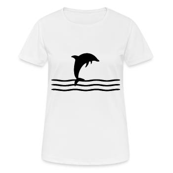Dolphin Delfin - Frauen T-Shirt atmungsaktiv - Weiß - Vorne - AI Model Female 172 dark (172cm)