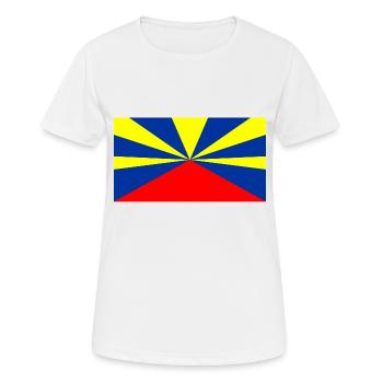 drapeau 974 Réunion - T-shirt respirant Femme - blanc - Devant - AI Model Female 172 dark (172cm)