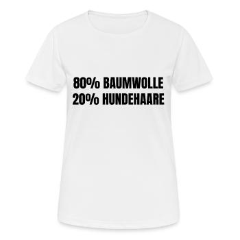 80% Baumwolle, 20 % Hundehaare - Frauen T-Shirt atmungsaktiv - Weiß - Vorne - AI Model Female 172 dark (172cm)