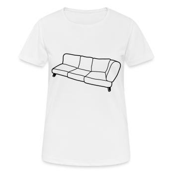 Canapé design Clipart - T-shirt respirant Femme - blanc - Devant - AI Model Female 172 dark (172cm)