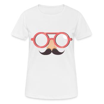 Goggles and mustache - Women's Breathable T-Shirt - white - Front - AI Model Female 172 dark (172cm)