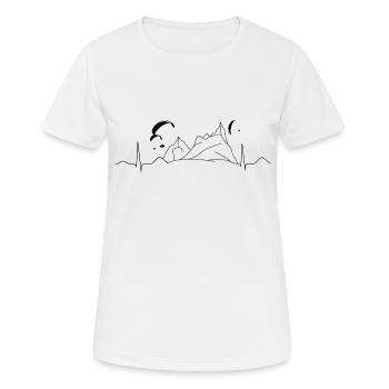 Gleitschirm EKG - Frauen T-Shirt atmungsaktiv - Weiß - Vorne - AI Model Female 172 dark (172cm)