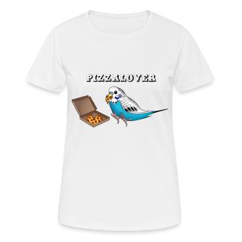 Pizzalover ! La perruche mange des pizzas - T-shirt respirant Femme - blanc - Devant - AI Model Female 172 dark (172cm)