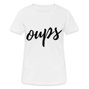 Oups - T-shirt respirant Femme - blanc - Devant - AI Model Female 172 dark (172cm)