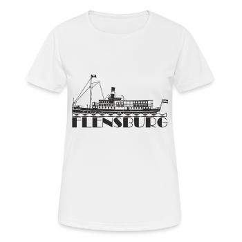 Alexandra Flensburg, Salondampfer Flensburg - Frauen T-Shirt atmungsaktiv - Weiß - Vorne - AI Model Female 172 dark (172cm)