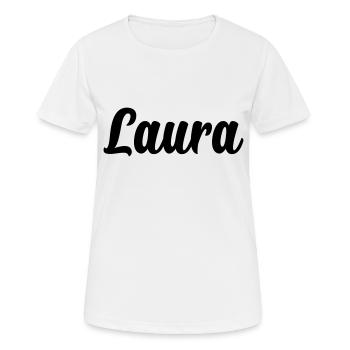 Laura - Frauen T-Shirt atmungsaktiv - Weiß - Vorne - AI Model Female 172 dark (172cm)