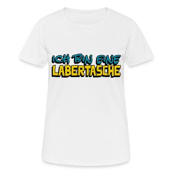 lustige Aussage ich bin eine Labertasche - Frauen T-Shirt atmungsaktiv - Weiß - Vorne - AI Model Female 172 dark (172cm)