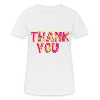 Merci Merci Merci Rose Vert Merci - T-shirt respirant Femme - blanc - Devant - AI Model Female 172 dark (172cm)