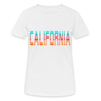 Kalifornien - orange rot blau - Frauen T-Shirt atmungsaktiv - Weiß - Vorne - AI Model Female 172 dark (172cm)
