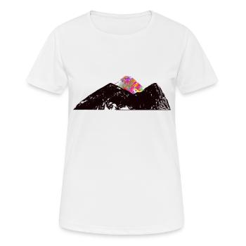 Berg mit farbenfrohem Gipfel - Frauen T-Shirt atmungsaktiv - Weiß - Vorne - AI Model Female 172 dark (172cm)