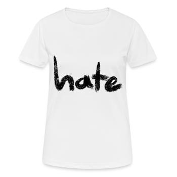 Texte de haine Noir - T-shirt respirant Femme - blanc - Devant - AI Model Female 172 dark (172cm)