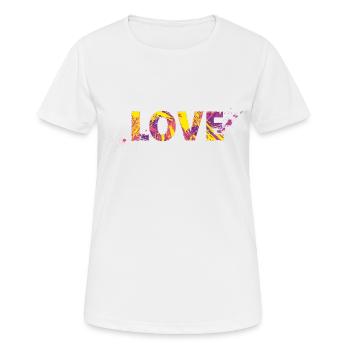 love - Frauen T-Shirt atmungsaktiv - Weiß - Vorne - AI Model Female 172 dark (172cm)