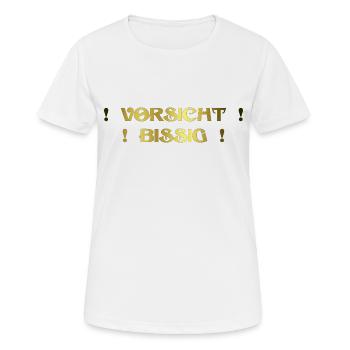 Vorsicht Bissig - Frauen T-Shirt atmungsaktiv - Weiß - Vorne - AI Model Female 172 dark (172cm)