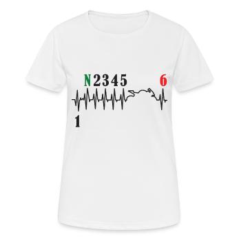 Motorcycle Gear Shift Heartbeat Biker - Women's Breathable T-Shirt - white - Front - AI Model Female 172 dark (172cm)
