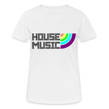 House Music LGBTQI+ Pixel Rainbow - Frauen T-Shirt atmungsaktiv - Weiß - Vorne - AI Model Female 172 dark (172cm)