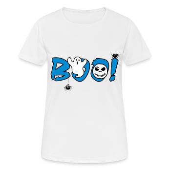 Drôle d’étiquette d’Halloween pour un design festif - T-shirt respirant Femme - blanc - Devant - AI Model Female 172 dark (172cm)
