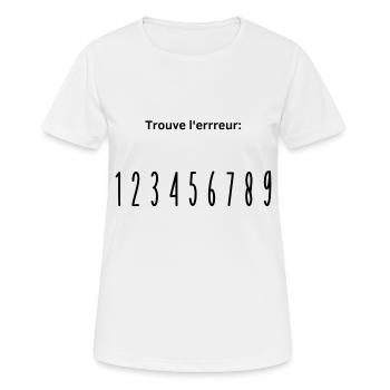 errreur - T-shirt respirant Femme - blanc - Devant - AI Model Female 172 dark (172cm)
