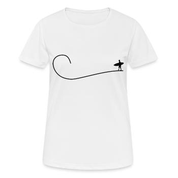 Surfing Motiv für Wellenreiten Hobby - Frauen T-Shirt atmungsaktiv - Weiß - Vorne - AI Model Female 172 dark (172cm)