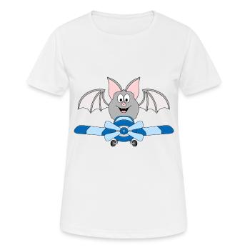 FLUGHUND - FLEDERMAUS - PILOT - FLUGZEUG - Frauen T-Shirt atmungsaktiv - Weiß - Vorne - AI Model Female 172 dark (172cm)