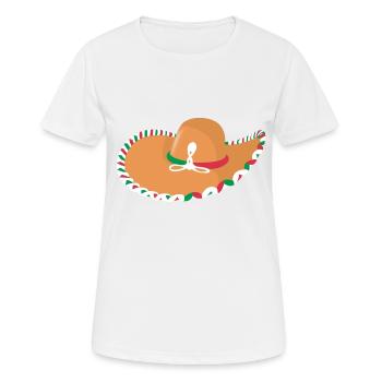 Mexikanischer Hut - Frauen T-Shirt atmungsaktiv - Weiß - Vorne - AI Model Female 172 dark (172cm)