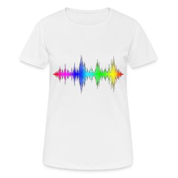 Music Equalizer Wellen bunt - Frauen T-Shirt atmungsaktiv - Weiß - Vorne - AI Model Female 172 dark (172cm)